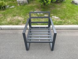 Fimous Aluminium Outdoor Garden Chair Patio Armchair Single Sofa for Balcony, Terrace, Swimming Pool Dark Grey - thumbnail 5