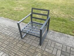 Fimous Aluminium Outdoor Garden Chair Patio Armchair Single Sofa for Balcony, Terrace, Swimming Pool Dark Grey - thumbnail 3