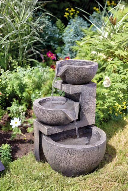 Primrose Genoa Solar Cascading Water Feature 49cm in Natural - image 1