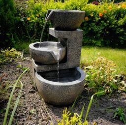 Primrose Genoa Solar Cascading Water Feature 49cm in Natural - thumbnail 4