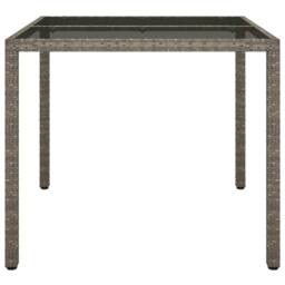 Berkfield Home Garden Dining Table Grey 90x90x75 cm Poly Rattan - Size: 90 x 90 x 75 cm - thumbnail 4