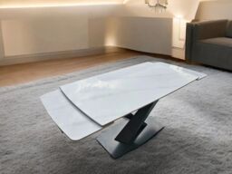Interior Emporium Ltd IE Nordic Rock Extendable Ceramic Dining Table - Rectangular Sintered Stone Top - Seats up to 8 - without Chairs (White) - thumbnail 1