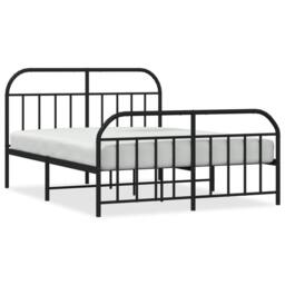 Berkfield Home Metal Bed Frame with Headboard & Footboard Black 140x190 cm - thumbnail 3