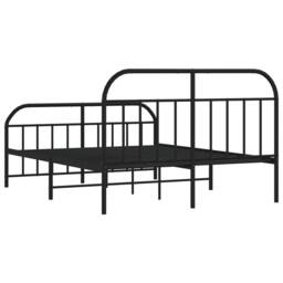 Berkfield Home Metal Bed Frame with Headboard & Footboard Black 140x190 cm - thumbnail 8