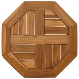 Berkfield Home Table Top 40x40x2.5 cm Octagonal Solid Wood Teak in Brown - thumbnail 2