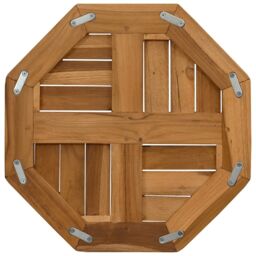 Berkfield Home Table Top 40x40x2.5 cm Octagonal Solid Wood Teak in Brown - thumbnail 5