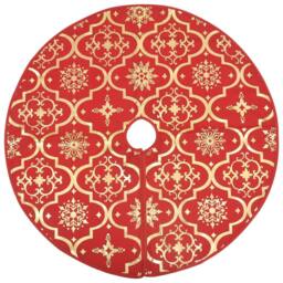 Berkfield Home Luxury Christmas Tree Skirt with Sock Red 150 cm Fabric