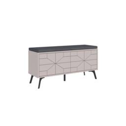 Decortie 4 Doors Shoe Bench 'Dune' Modern Design with Metal Legs Width 107cm in Grey - Size: 1 Pack - thumbnail 2