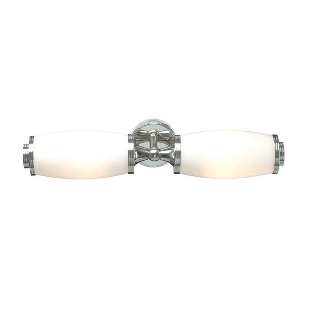 Loops IP44 Wall Light 2 x Enc Glass Shades Polished Chrome LED G9 3.5W in Clear