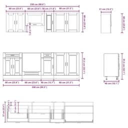 Berkfield Home Elegant 8 Piece Kitchen Cabinet Set Kalmar Artisan Oak Engineered Wood in Brown - thumbnail 7