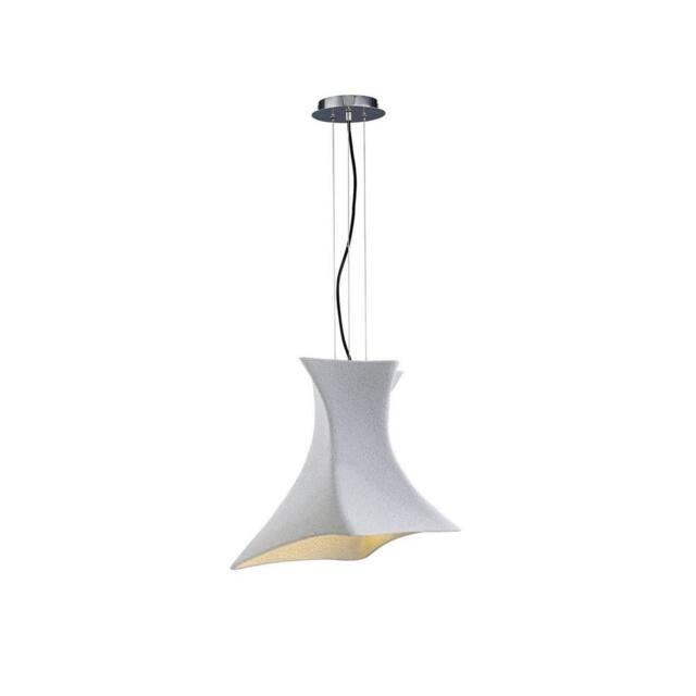 Netlighting Twist Dome Ceiling Pendant E27 Cement Effect Polished Chrome in White - image 1