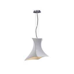 Netlighting Twist Dome Ceiling Pendant E27 Cement Effect Polished Chrome in White - thumbnail 1