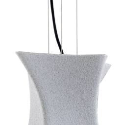 Netlighting Twist Dome Ceiling Pendant E27 Cement Effect Polished Chrome in White - thumbnail 5
