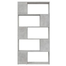 Berkfield Home Book Cabinet Room Divider Concrete Grey 80x24x155 cm Engineered Wood - Size: 80 x 24 x 155 cm - thumbnail 3