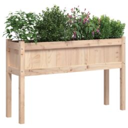 Berkfield Home Garden Planters 2 pcs with Legs Solid Wood Pine in Brown - thumbnail 3