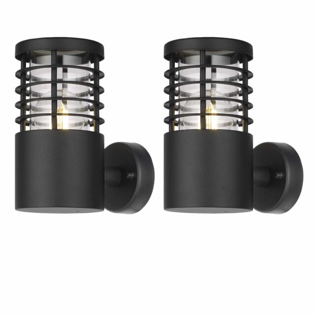 First Choice Lighting Set of 2 Bloom - Black IP44 Outdoor Wall Lights - image 1