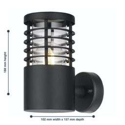 First Choice Lighting Set of 2 Bloom - Black IP44 Outdoor Wall Lights - thumbnail 6