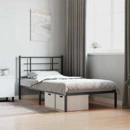 Berkfield Home Metal Bed Frame without Mattress with Headboard White 100x190cm - Size: 100x190 cm - thumbnail 2