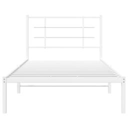 Berkfield Home Metal Bed Frame without Mattress with Headboard White 100x190cm - Size: 100x190 cm - thumbnail 5