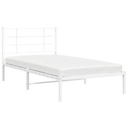 Berkfield Home Metal Bed Frame without Mattress with Headboard White 100x190cm - Size: 100x190 cm - thumbnail 4
