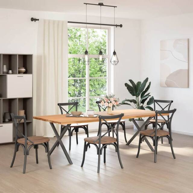 Berkfield Home Dining Table Legs X-Shaped 2 pcs Anthracite 90x(72-73) cm Steel in Black - image 1