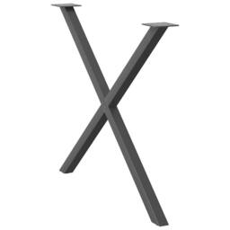 Berkfield Home Dining Table Legs X-Shaped 2 pcs Anthracite 90x(72-73) cm Steel in Black - thumbnail 4