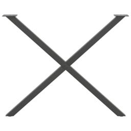 Berkfield Home Dining Table Legs X-Shaped 2 pcs Anthracite 90x(72-73) cm Steel in Black - thumbnail 5