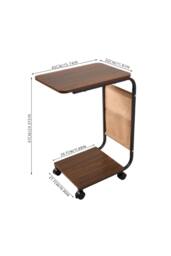 C‑Shaped Side Table with Storage Pouch in Walnut - thumbnail 7