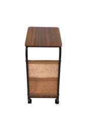 C‑Shaped Side Table with Storage Pouch in Walnut - thumbnail 4
