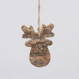 Shatchi Christmas Tree Ornaments Wooden Aesthetic Hanging Decorations Assorted Shapes 4Pcs - thumbnail 5