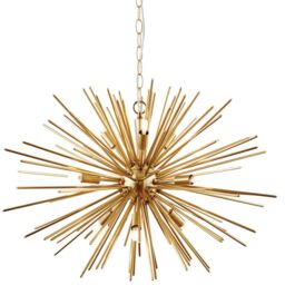 Loops Multi Light Ceiling Pendant 9 Bulb BRASS Feature Chandelier Vintage Metal Lamp in Metallics