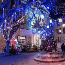 EONLION Blue LED Solar Lights Meteor Shower Rain - Size: 100 cm