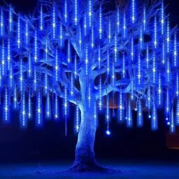 EONLION Blue LED Solar Lights Meteor Shower Rain - Size: 100 cm - thumbnail 4