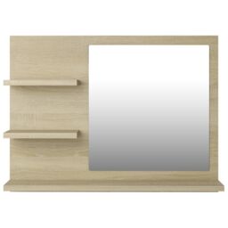 Berkfield Home Bathroom Mirror Sonoma Oak 60x10.5x45 cm Engineered Wood in Brown - thumbnail 4