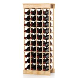 Costway 40 Bottles Storage Wine Rack Freestanding Pine Wood Display Shelf Wine Holder in Natural - thumbnail 1