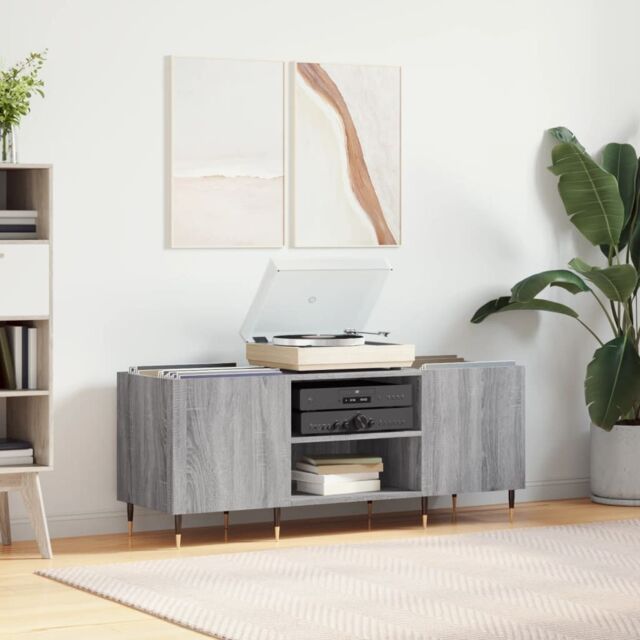 Berkfield Home Record Cabinet Grey Sonoma 121x38x48 cm Engineered Wood - Size: 121 x 38 x 48 cm - image 1