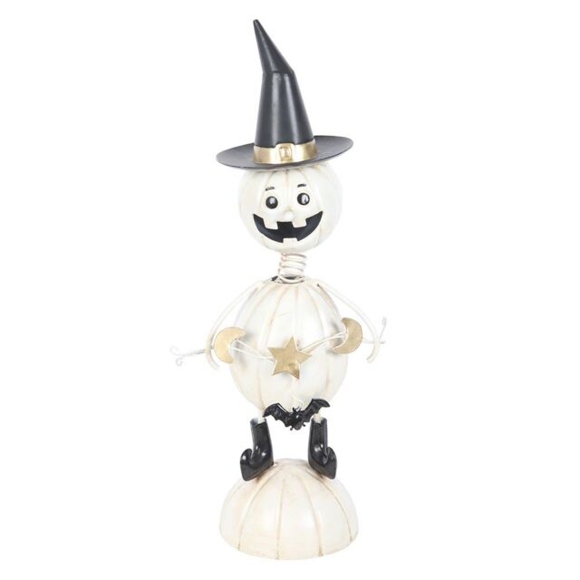 Something Different Metal Pumpkin Man Ornament in White - image 1