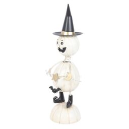 Something Different Metal Pumpkin Man Ornament in White - thumbnail 3