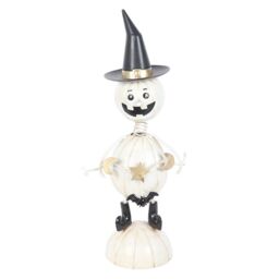 Something Different Metal Pumpkin Man Ornament in White - thumbnail 1