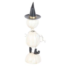 Something Different Metal Pumpkin Man Ornament in White - thumbnail 2