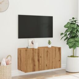 Berkfield Home TV Cabinet Wall-mounted Artisian Oak 80x30x41 cm in Brown - Size: 80 x 30 x 41 cm - thumbnail 3
