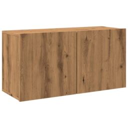 Berkfield Home TV Cabinet Wall-mounted Artisian Oak 80x30x41 cm in Brown - Size: 80 x 30 x 41 cm - thumbnail 2