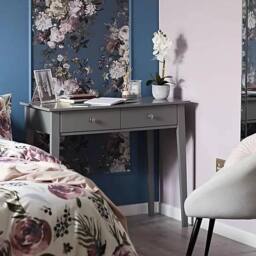 KORVIXA Satin Grey Painted 2 Drawer Dressing table - Size: 100 cm - thumbnail 3