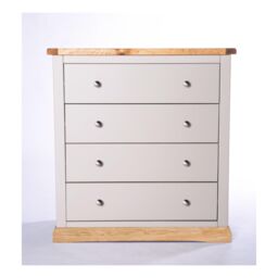 Cabinet Bits Bomporto 4 Drawer Chest of Drawers Chrome Knob in Light Grey - thumbnail 2