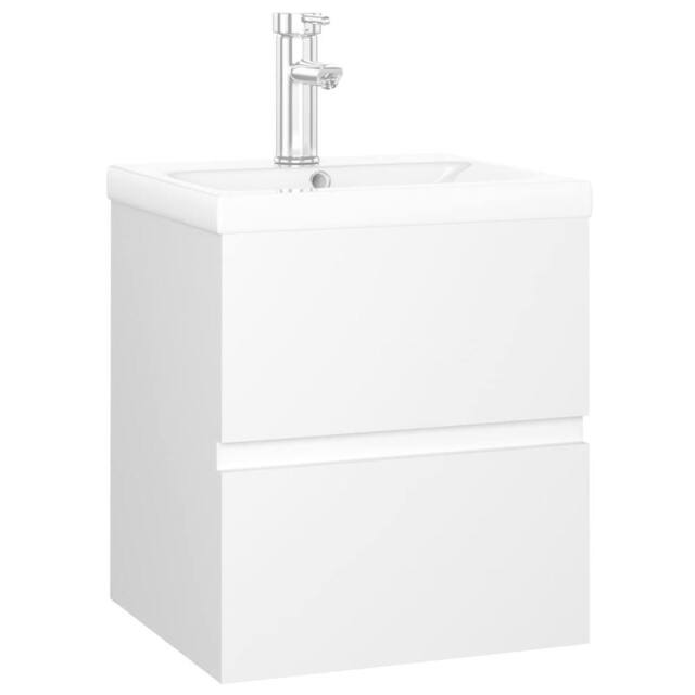 Berkfield Home Sink Cabinet with Built-in Basin White Engineered Wood - image 1