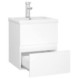 Berkfield Home Sink Cabinet with Built-in Basin White Engineered Wood - thumbnail 6