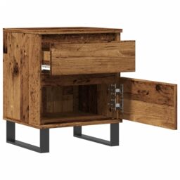 Berkfield Home Bedside Cabinets 2 pcs Old Wood 40x35x50 cm Engineered Wood in Brown - Size: 40 x 35 x 50 cm - thumbnail 5