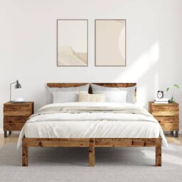 Berkfield Home Bedside Cabinets 2 pcs Old Wood 40x35x50 cm Engineered Wood in Brown - Size: 40 x 35 x 50 cm - thumbnail 3