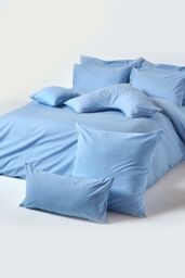 Homescapes Continental Egyptian Cotton Pillowcase 200 TC, 80 x 80 cm in Blue - thumbnail 4