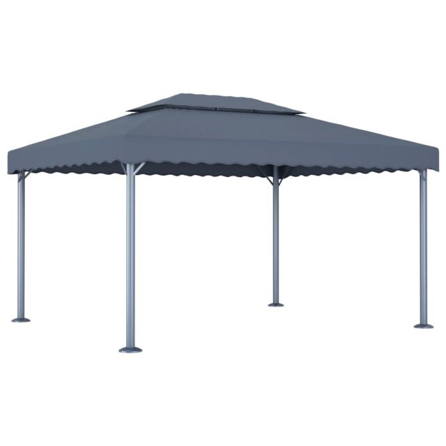 Berkfield Home Gazebo 400x300 cm Anthracite Aluminium in Black - image 1
